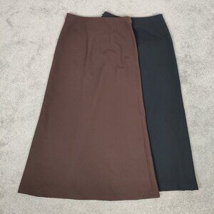 Zara Basic Women's 2 Pcs Skirt Size 8 Black Brown Business Casual Old Money Chic